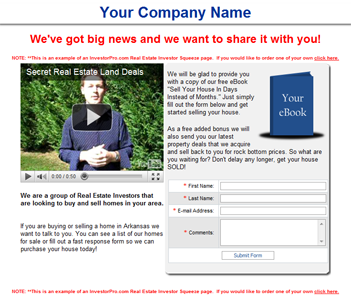 Squeeze page example